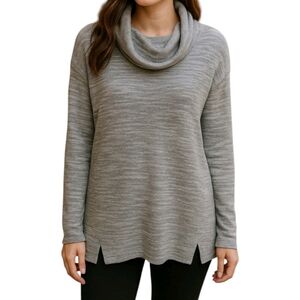 Aerie Gray Marled Cowl Neck Sweater Knit Long Sleeve Pullover Top Medium